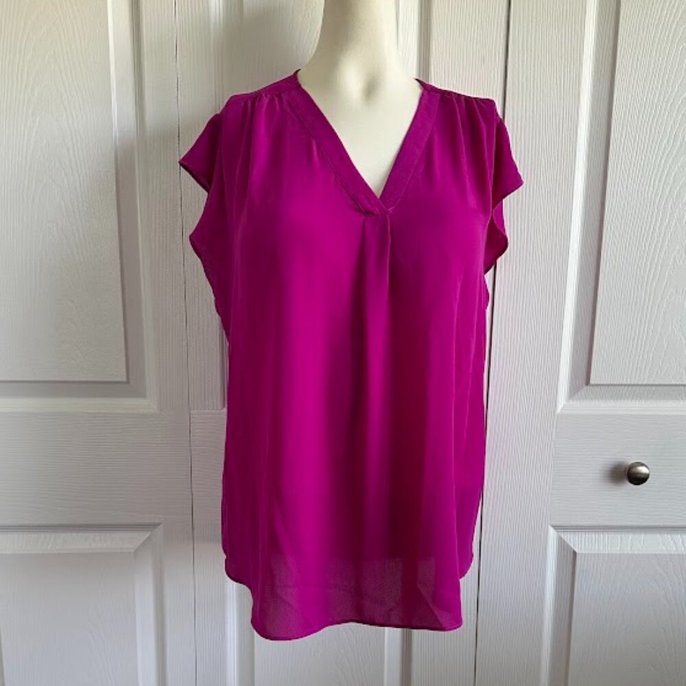 Chaus Flowy Flutter-Sleeve Blouse